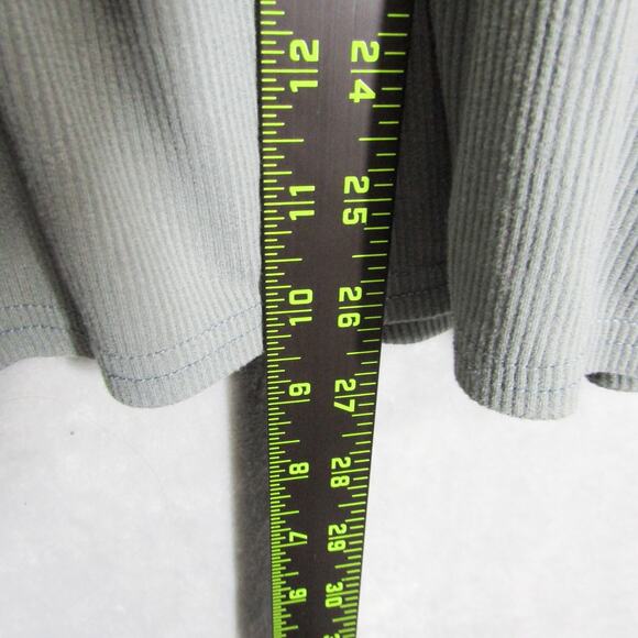 Gimmick Top Womens Medium Gray Boho Peasant Long Sleeve Lace Up Tiered Pattern - Picture 6 of 9